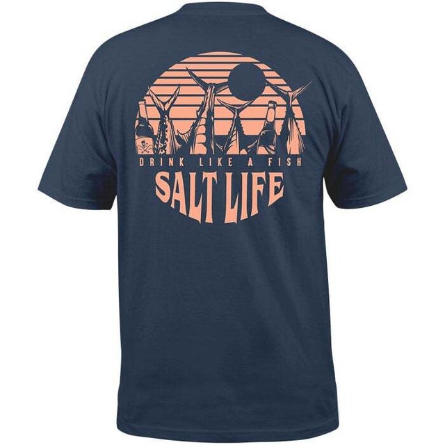 Salt Life Amerishield Long-Sleeve T-Shirt for Men - Washed Navy